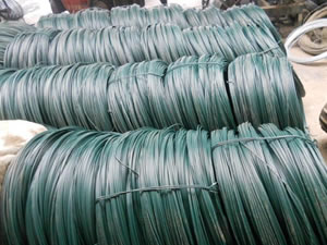 Green Color Plastic Iron Wire With Galvanized Wire